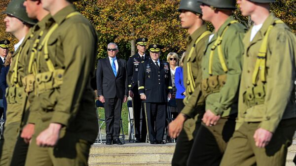 Procissão honrando soldado norte-americano em Arlington, Virgínia, EUA, 11 de novembro de 2021 - Sputnik Brasil