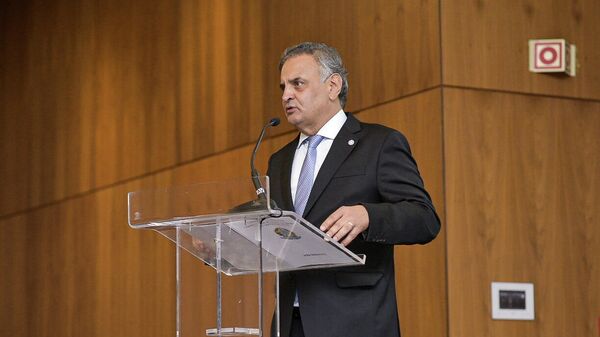 O deputado federal Aécio Neves (PSDB-MG) durante evento em hotel de Lisboa - Sputnik Brasil