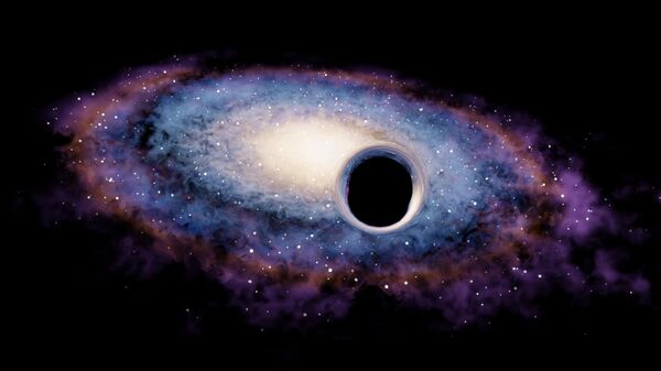 Buraco negro e galáxia (imagem referencial) - Sputnik Brasil
