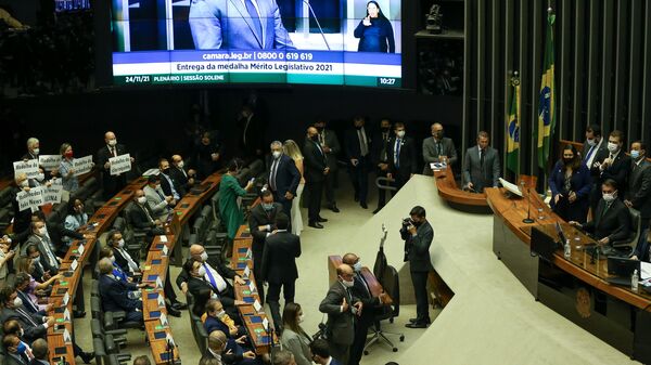 O plenário da Câmara dos Deputados no dia 24 de novembro de 2021 (foto de arquivo) - Sputnik Brasil