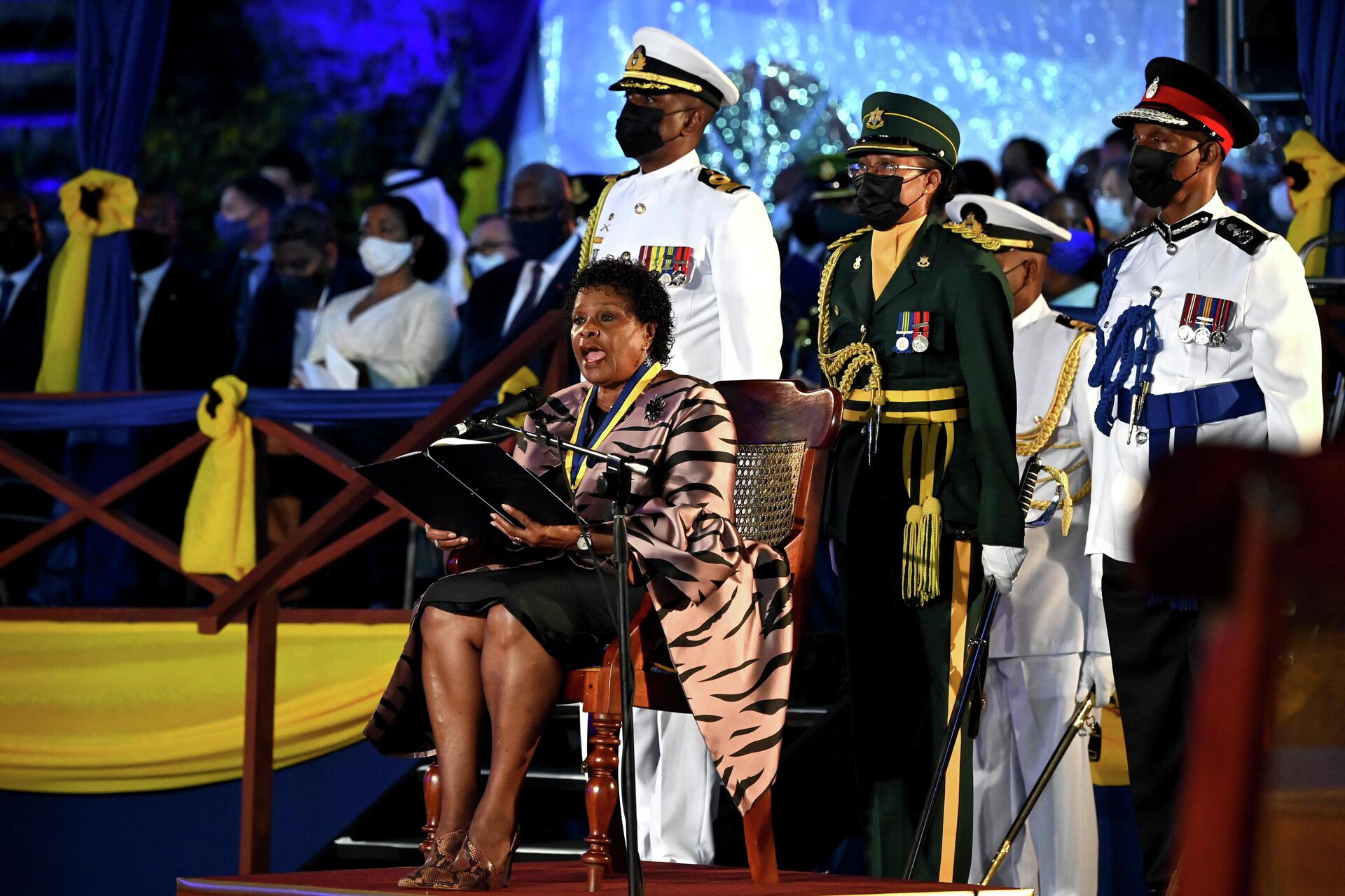 Cerimônia de posse da primeira presidente de Barbados Sandra Mason, Bridgetown, Barbados, 30 de novembro de 2021 - Sputnik Brasil, 1920, 30.11.2021