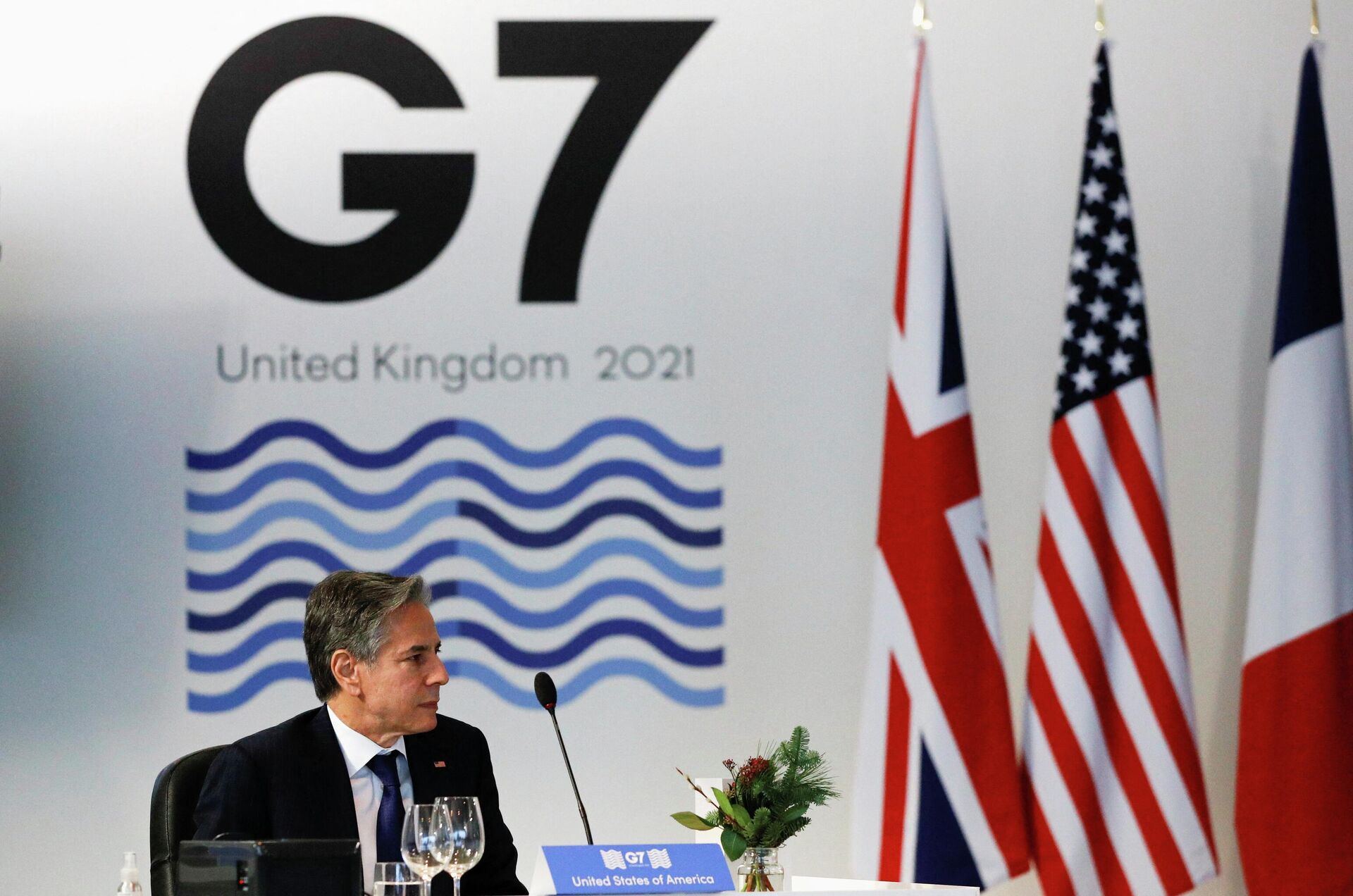 O secretário de Estado dos EUA, Antony Blinken, participa de uma sessão plenária da cúpula do G7 de ministros de Relações Exteriores e Desenvolvimento no Museu de Liverpool, Reino Unido, 11 de dezembro de 2021 - Sputnik Brasil, 1920, 12.12.2021