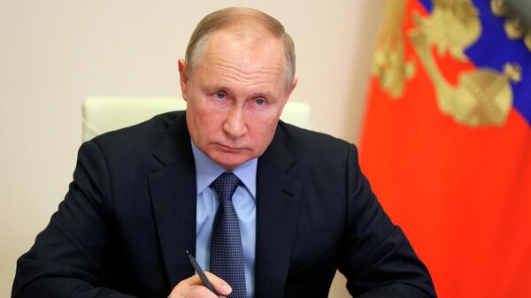 O presidente da Rússia, Vladimir Putin, durante uma reunião em Moscou, na Rússia, no dia 9 de dezembro de 2021 - Sputnik Brasil