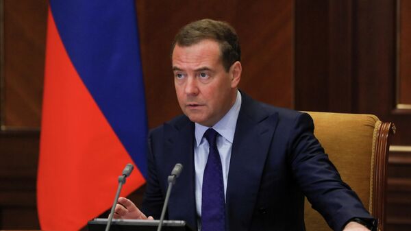 O vice-presidente do Conselho de Segurança da Rússia, Dmitry Medvedev, durante uma reunião em Moscou, em 4 de dezembro de 2020 - Sputnik Brasil