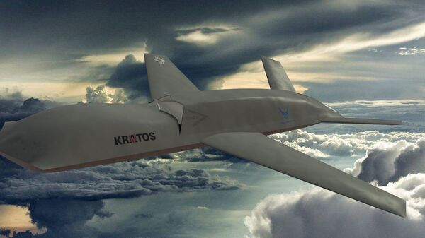 Representação gráfica do drone da Kratos para estação de detecção externa da Força Aérea dos EUA - Sputnik Brasil