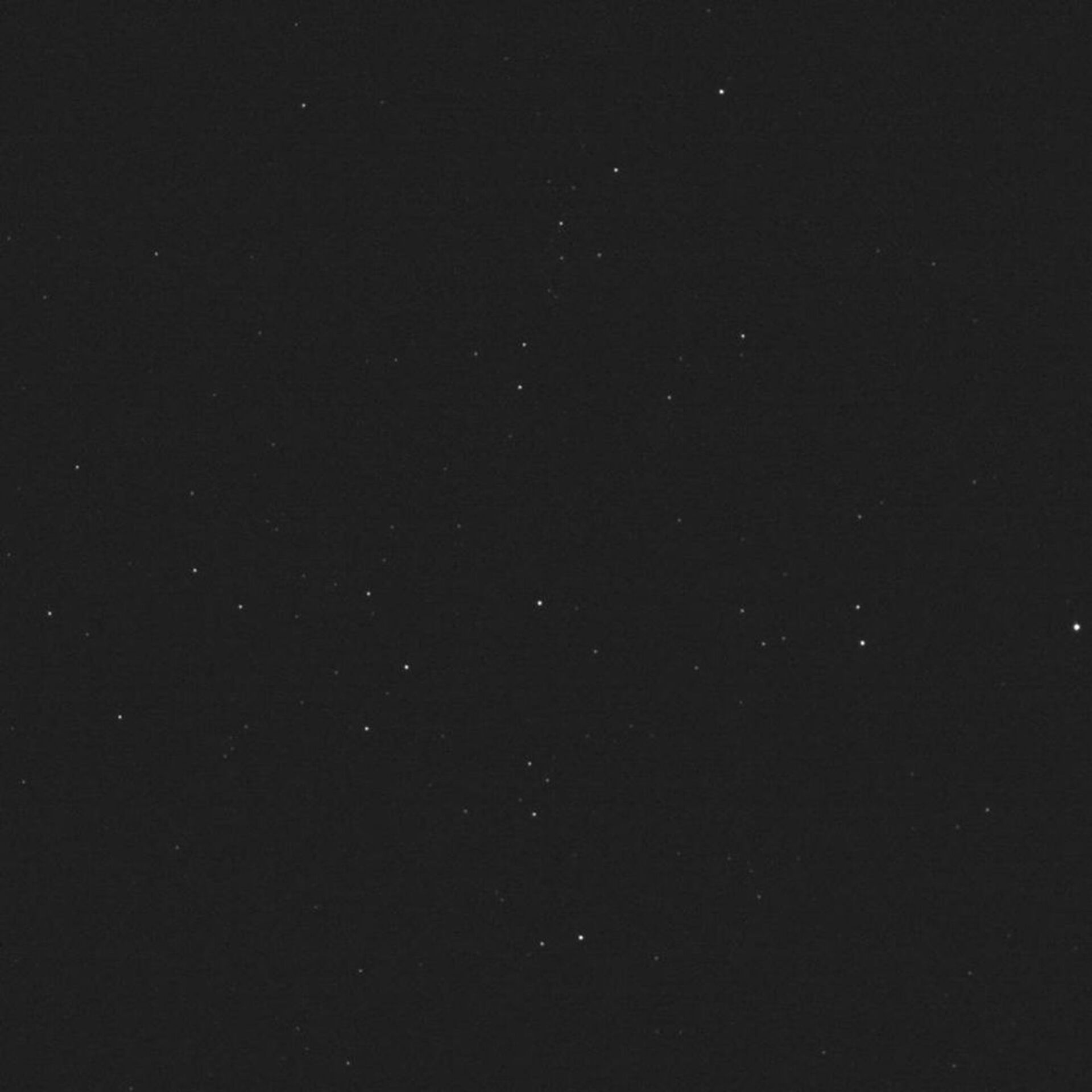 A câmera DRACO do DART capturou e retornou esta imagem das estrelas em Messier 38, ou Starfish Cluster, que fica a cerca de 4.200 anos-luz de distância - Sputnik Brasil, 1920, 29.12.2021
