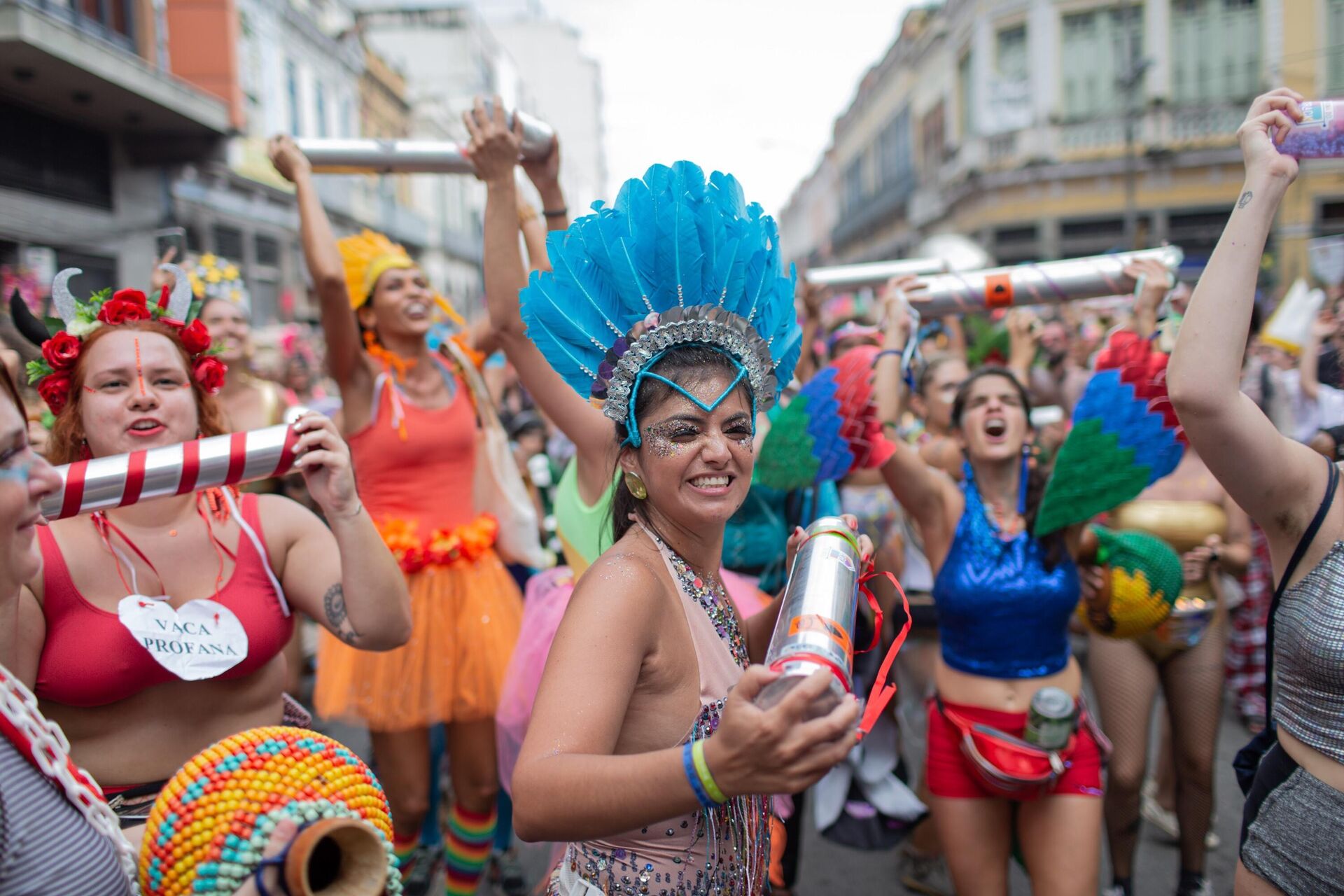 Bloco Cordão do Boi Tolo, no bairro Gamboa, no Rio de Janeiro, em desfile no dia 23 de fevereiro de 2020 - Sputnik Brasil, 1920, 28.02.2022