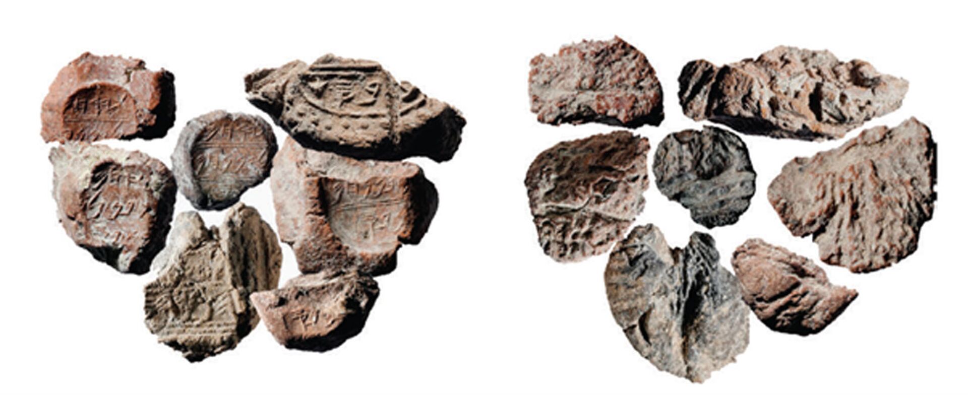 Selos de argila descobertos perto do chamado Edifício Real no Parque Ophel em Jerusalém - Sputnik Brasil, 1920, 06.01.2022