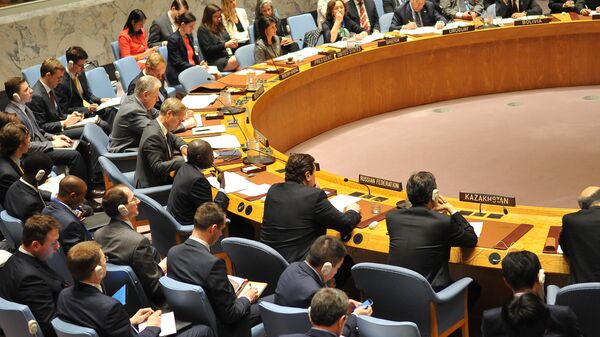 Reunião do Conselho de Segurança da ONU (Organização das Nações Unidas) em Nova York, nos EUA, em 12 de abril de 2017 - Sputnik Brasil