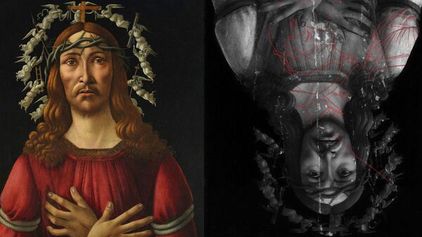 Quadro Homem das Dores com composição oculta de A  Virgem e o Menino de Sandro Botticelli - Sputnik Brasil
