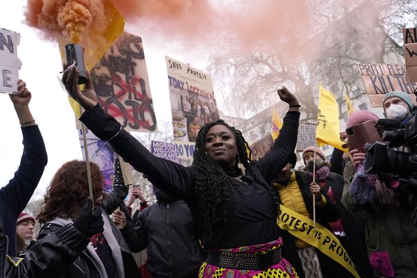 Participantes da manifestação Kill the Bill no dia nacional de ação em Londres, Reino Unido. - Sputnik Brasil