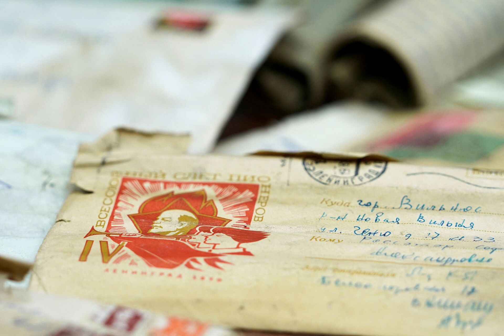 Detalhes de uma das cartas encontradas meio século depois de serem enviadas, na Lituânia - Sputnik Brasil, 1920, 28.01.2022