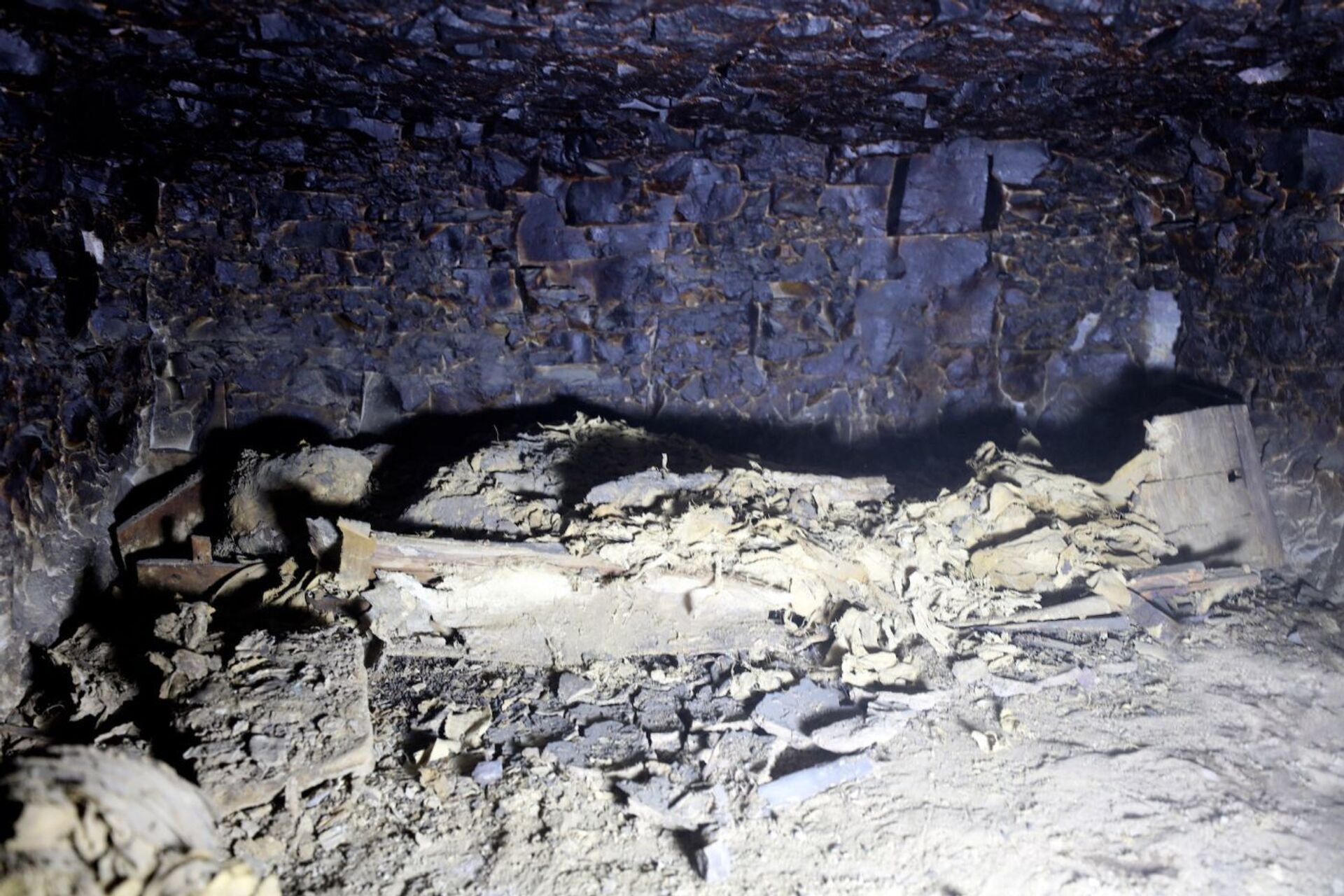Uma das múmias descobertas em um caixão dentro do túmulo
 - Sputnik Brasil, 1920, 31.01.2022