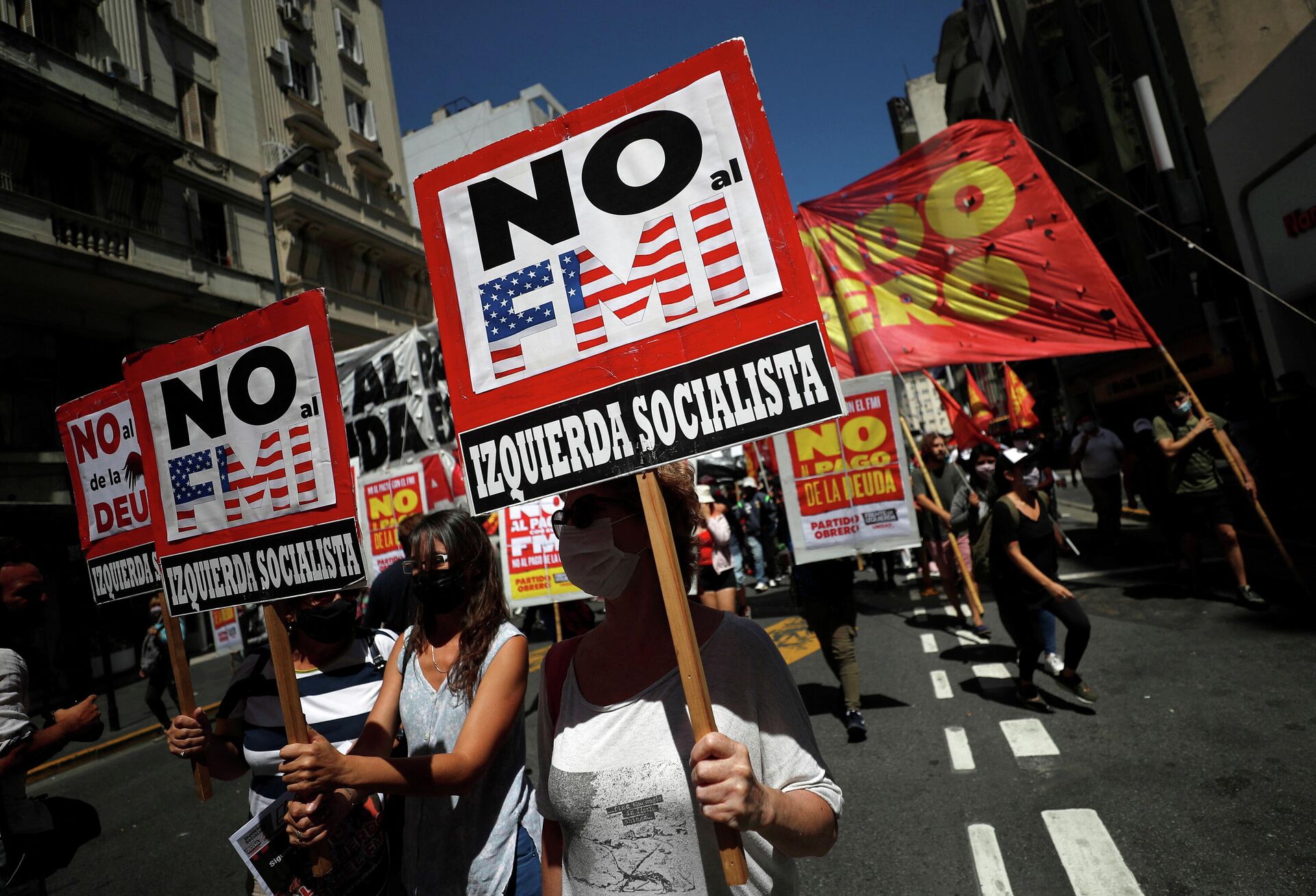 Protestos contra negociações da Argentina com FMI, em Buenos Aires, 27 de janeiro de 2022 - Sputnik Brasil, 1920, 03.02.2022
