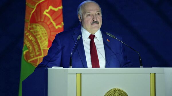 Aleksandr Lukashenko, presidente belarrusso, durante discurso anual à nação e Assembleia Nacional em Minsk, Belarus, 28 de janeiro de 2022 - Sputnik Brasil