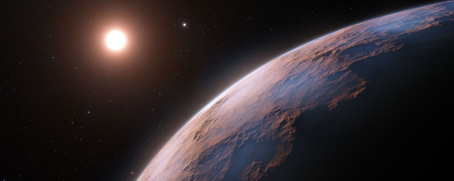 Representação gráfica do planeta Próxima d, o terceiro detectado neste sistema estelar e o mais pequeno descoberto até hoje orbitando a Próxima Centauri - Sputnik Brasil, 1920, 07.02.2023