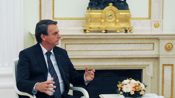 Президент Бразилии Жаир Болсонару во время встречи с президентом РФ Владимиром Путиным в Кремле - Sputnik Brasil