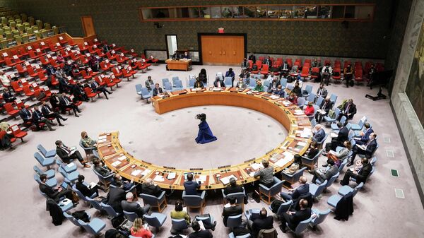 Sessão emergencial do Conselho de Segurança da ONU após a Rússia ter reconhecido a independência das repúblicas de Donbass, Nova York, 21 de fevereiro de 2022 - Sputnik Brasil