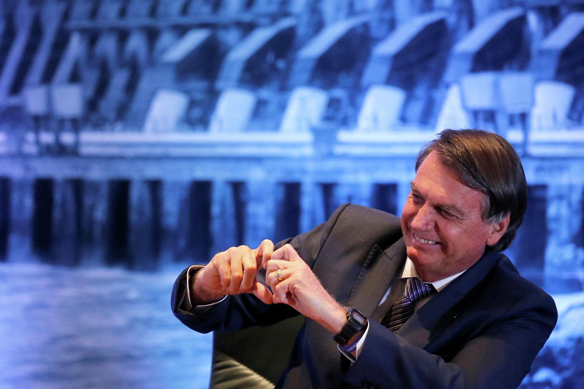 Presidente do Brasil, Jair Bolsonaro, durante cerimônia da posse de novo diretor da hidrelétrica em Itaipu, Palácio do Itamaraty, 22 de fevereiro de 2022 - Sputnik Brasil, 1920, 23.02.2022