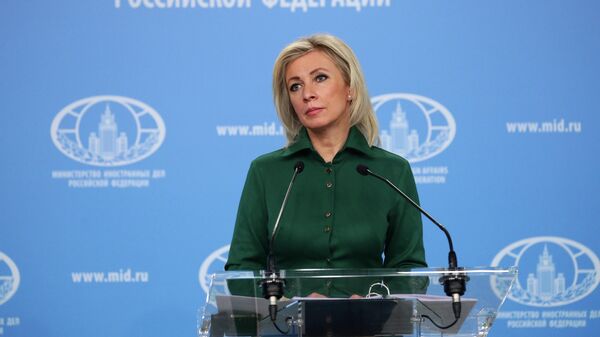 A representante oficial do Ministério das Relações Exteriores da Rússia, Maria Zakharova, fala durante briefing sobre política externa, em Moscou, na Rússia, em 20 de janeiro de 2022 - Sputnik Brasil