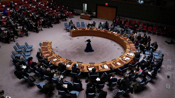 Conselho de Segurança das Nações Unidas vota a favor de sessão extraordinária sobre a operação especial da Rússia na Ucrânia, na sede da ONU, Nova York, EUA, 27 de fevereiro de 2022 - Sputnik Brasil