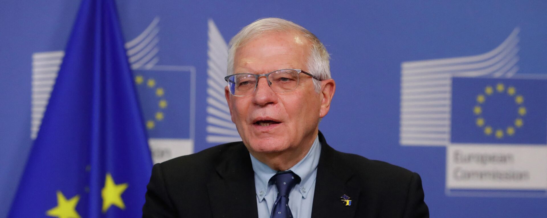 O chefe de política externa da União Europeia, Josep Borrell, faz declaração sobre medidas contra a Rússia, em Bruxelas, em 27 de fevereiro de 2022. - Sputnik Brasil, 1920, 28.02.2022