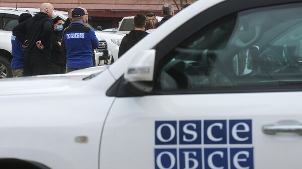 Representantes da Organização para a Segurança e Cooperação na Europa (OSCE) em Donetsk, República Popular de Donetsk - Sputnik Brasil