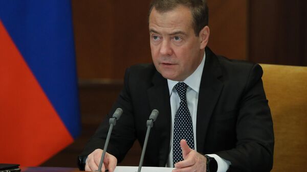 Dmitry Medvedev, vice-diretor do Conselho de Segurança da Rússia, 22 de fevereiro de 2022 - Sputnik Brasil