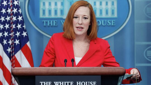 A secretária de imprensa da Casa Branca dos EUA, Jen Psaki, realiza a coletiva de imprensa diária na Casa Branca em Washington, EUA, em 7 de março de 2022 - Sputnik Brasil