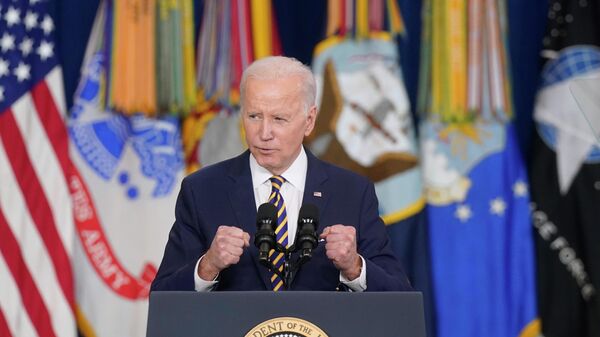Presidente dos EUA, Joe Biden, discursa durante visita ao Texas, EUA, 8 de março de 2022. - Sputnik Brasil