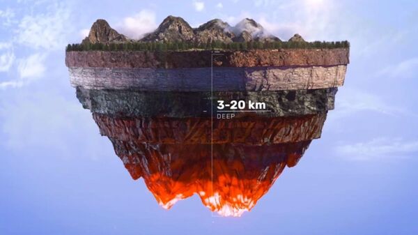 Representação da geologia terrestre em perfuração de 20 quilômetros de profundidade - Sputnik Brasil