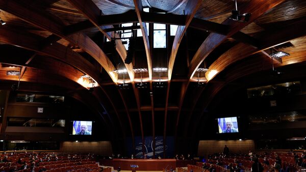 Sessão da Assembleia Parlamentar do Conselho da Europa (APCE) em Estrasburgo, França, 14 de março de 2022 - Sputnik Brasil