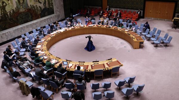 Panorama do Conselho de Segurança das Nações Unidas durante reunião em Nova York, EUA, 14 de março de 2022 - Sputnik Brasil