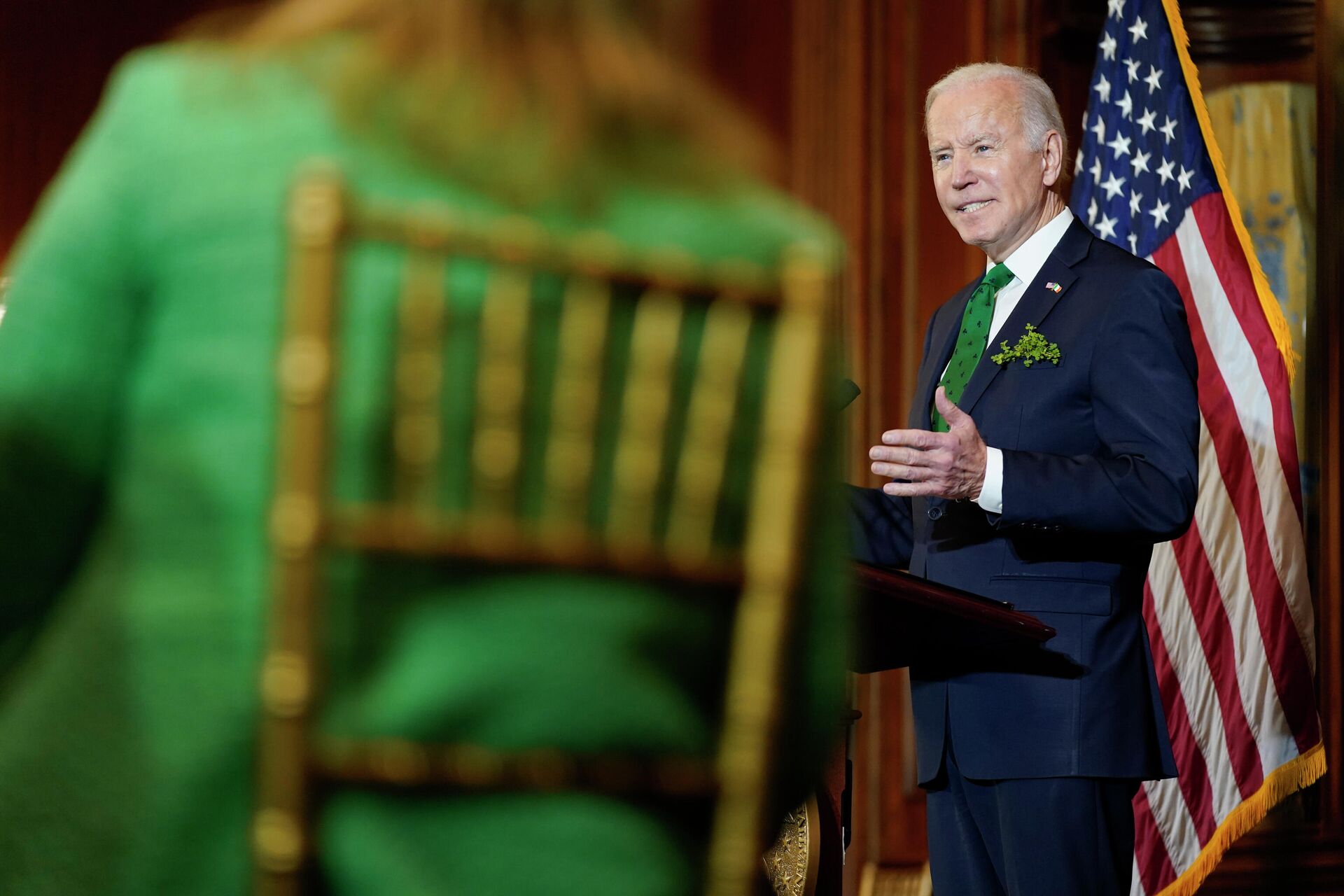 Presidente dos EUA, Joe Biden, fala durante almoço anual dos Amigos da Irlanda no Capitólio, Washington, 17 de março de 2022 - Sputnik Brasil, 1920, 18.03.2022