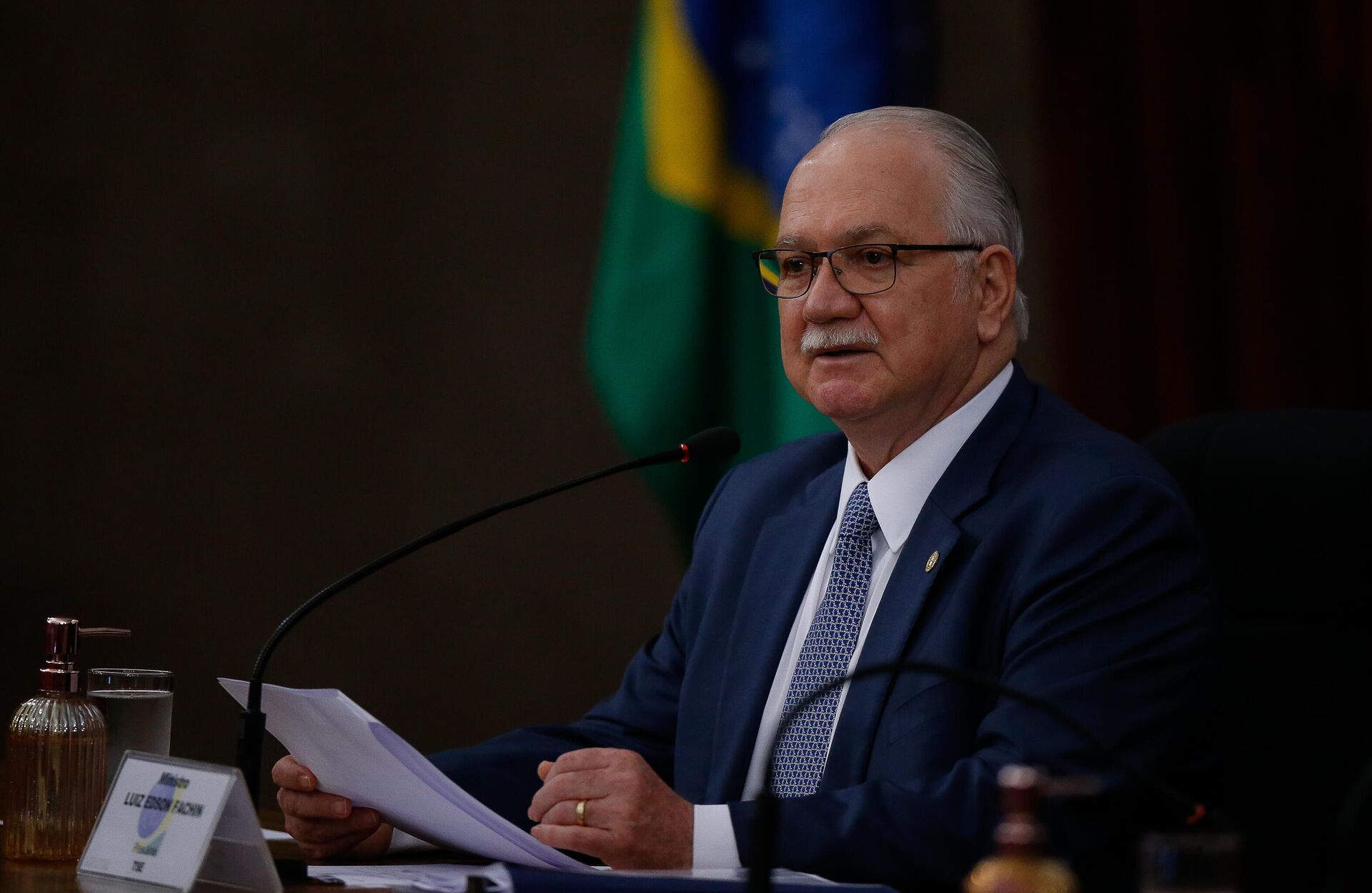 Ministro Luiz Edson Fachin, presidente do TSE, durante coletiva de imprensa após sua posse, 10 de março de 2022 - Sputnik Brasil, 1920, 22.03.2022