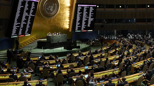 Sessão de emergência da Assembleia Geral da ONU, em Nova York, em 2 de março de 2022. - Sputnik Brasil