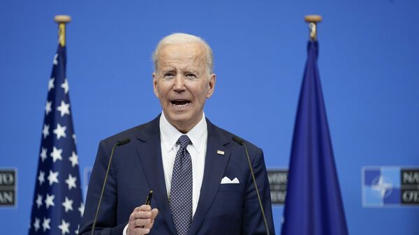 O presidente dos EUA, Joe Biden, fala durante uma entrevista coletiva após uma cúpula da OTAN, em 24 de março de 2022, em Bruxelas - Sputnik Brasil
