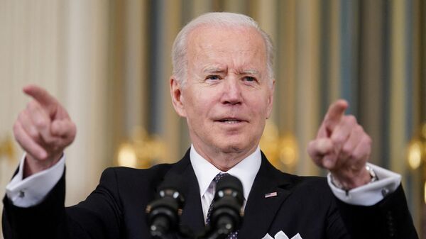 Presidente norte-americano, Joe Biden, anuncia projeto do Orçamento para 2023 na Casa Branca, Washington, 28 de março de 2022. - Sputnik Brasil