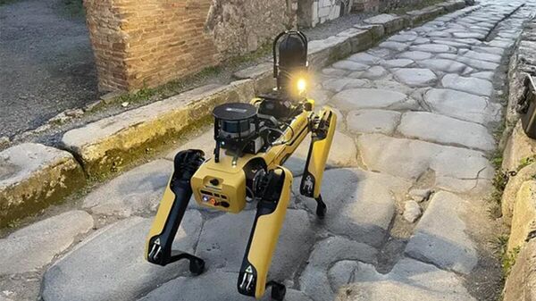 O robô desenvolvido pela Boston Dynamics está auxiliando autoridades italianas em Pompeia - Sputnik Brasil