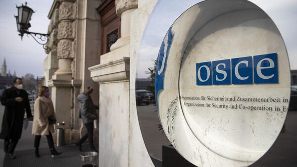 Delegação chega para reunião do Conselho Permanente da Organização para Segurança e Cooperação na Europa (OSCE), em Viena, Áustria, 15 de fevereiro de 2022 - Sputnik Brasil