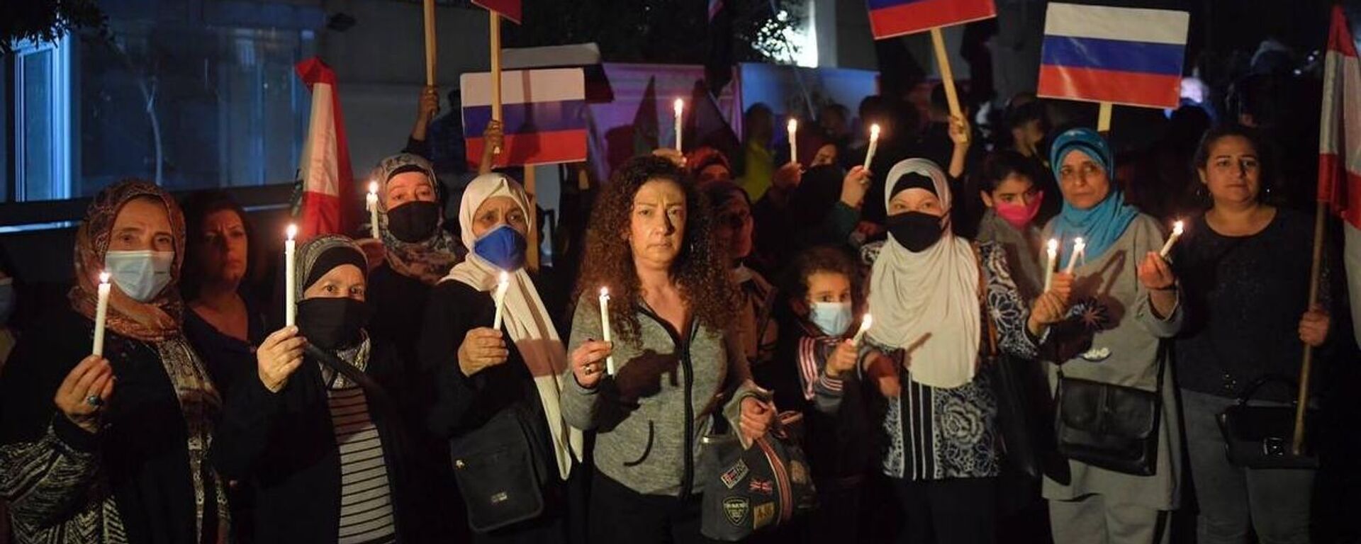 Em Beirute, no Líbano, manifestantes demonstram apoio à operação militar especial da Rússia na Ucrânia, em 7 de abril de 2022 - Sputnik Brasil, 1920, 09.04.2022