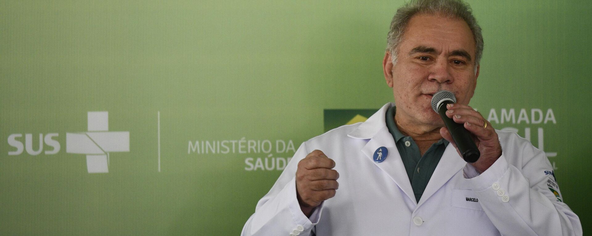 O ministro da Saúde, Marcelo Queiroga, participa de lançamento da campanha nacional de vacinação contra a gripe e sarampo, em Brasília, 4 de abril de 2022 - Sputnik Brasil, 1920, 18.04.2022
