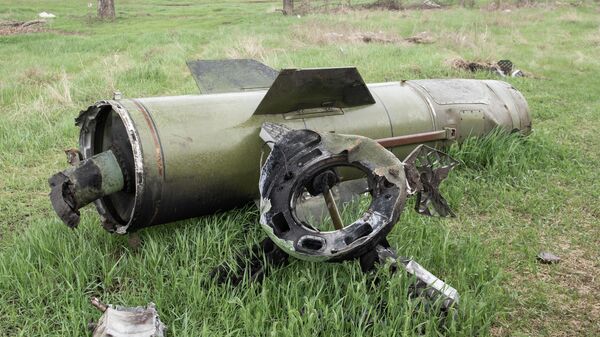 Míssil ucraniano Tochka-U caído no território do hospital militar na região de Zaporozhie, 21 de abril de 2022 - Sputnik Brasil