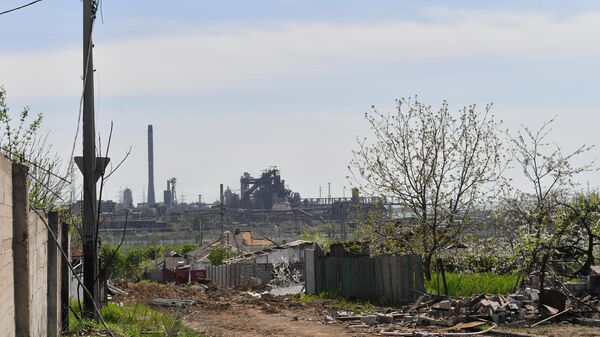 Fábrica Azovstal em Mariupol, foto publicada em 30 de abril de 2022 - Sputnik Brasil