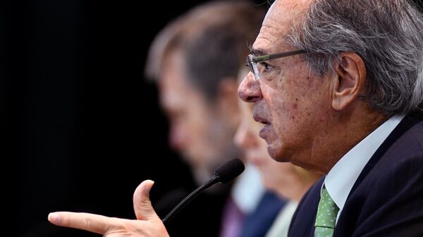 Ministro Paulo Guedes durtante Coletiva em 9 de maio de 2022 - Sputnik Brasil