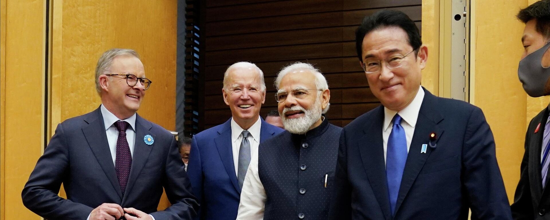 Primeiro-ministro da Austrália, Anthony Albanese, o presidente dos EUA, Joe Biden, o premiê do Japão, Fumio Kishida, e o premiê da Índia, Narendra Modi, durante cúpula do Quad em Tóquio, 24 de maio de 2022 - Sputnik Brasil, 1920, 24.05.2022