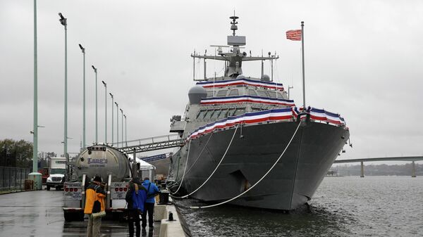 Navio de combate litoral USS Sioux City ancorado na Academia Naval americana em Annapolish, Maryland, EUA, 15 de novembro de 2018 - Sputnik Brasil