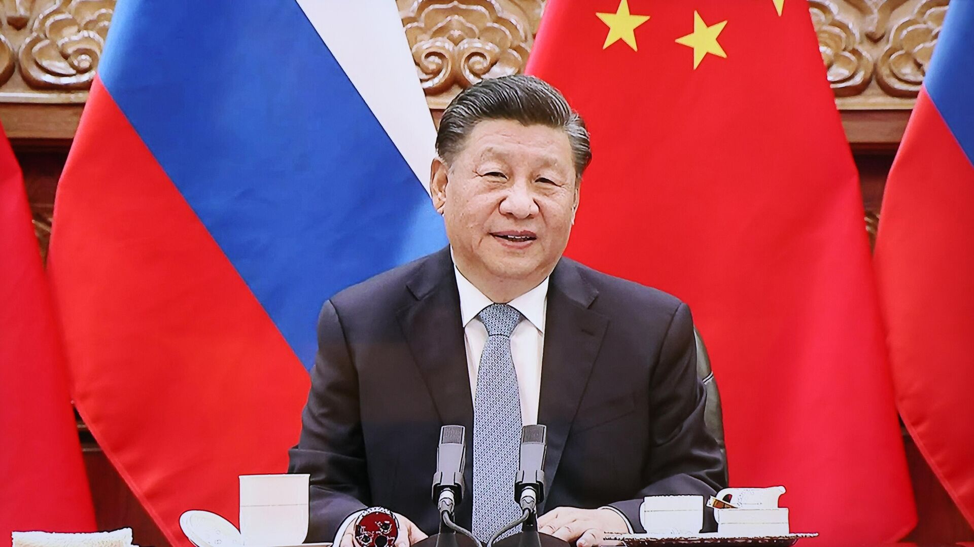 O presidente chinês, Xi Jinping, participa de reunião virtual com seu equivalente russo, Vladimir Putin, em 15 de dezembro de 2021 - Sputnik Brasil, 1920, 03.06.2022