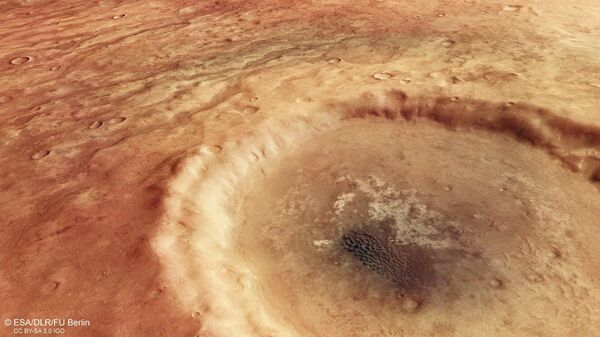 Perspectiva oblíqua de parte da paisagem que compõe Aonia Terra, uma região de planalto nas terras altas do sul de Marte - Sputnik Brasil