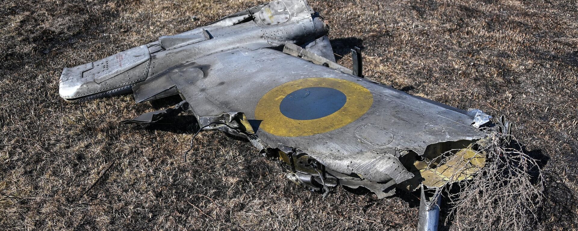Destroço do caça ucraniano Su-25 derrubado na região de Kherson - Sputnik Brasil, 1920, 16.06.2022